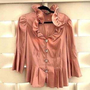 Chetta B Pink 3/4 Sleeve Jacket Size 14W